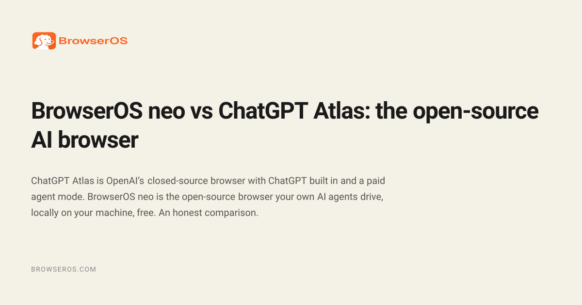 BrowserOS neo vs ChatGPT Atlas: the open-source AI browser